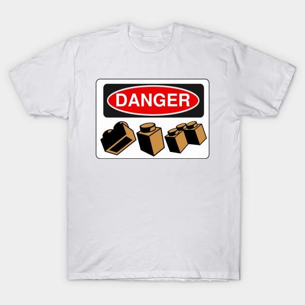 Danger Bricks Sign T-Shirt by ChilleeW